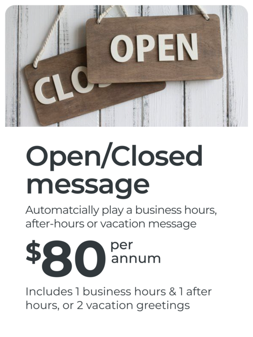 movox_Open closed message plan large MOVOX open/closed, After-hours and Business hours message